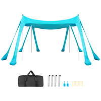 Σκηνή παραλίας VEVOR, προστασία από τον ήλιο UPF50+, ύψος 2 μ., 3x3 μ., εύκολα αναδιπλούμενο στέγαστρο παραλίας με σακούλες άμμου, μπατόν σταθερότητας, φτυάρια άμμου, φορητό σκίαστρο για οικογενειακές εξόδους, κάμπινγκ, ψάρεμα, πράσινο