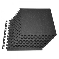 Χαλί άσκησης παζλ VEVOR, 12 τεμάχια χαλάκια γυμναστικής, 610 x 610 x 14 mm, Σετ χαλιών αφρού EVA υψηλής πυκνότητας, μαλακά πλακάκια από καουτσούκ που αλληλοσυνδέονται, προστατευτική επένδυση δαπέδου με γκρι κουκκίδες για γυμναστήριο στο σπίτι και γραφείο