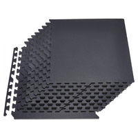 Χαλί άσκησης παζλ VEVOR, 12 τεμάχια χαλάκια γυμναστικής, 610 x 610 x 14 mm, Σετ χαλιών γυμναστικής από αφρό EVA υψηλής πυκνότητας, μαλακά πλακάκια από καουτσούκ που αλληλοσυνδέονται, προστατευτική επένδυση δαπέδου για σπίτι, γυμναστήριο, γραφείο, μαύρο