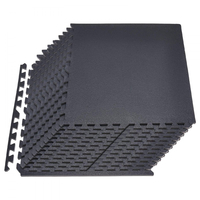 Χαλί άσκησης παζλ VEVOR, 24 τεμάχια χαλάκια γυμναστικής, 610 x 610 x 14 mm, Σετ χαλιών γυμναστικής από αφρό EVA υψηλής πυκνότητας, μαλακά πλακάκια από καουτσούκ που αλληλοσυνδέονται, προστατευτική επένδυση δαπέδου για σπίτι, γυμναστήριο, γραφείο, μαύρο