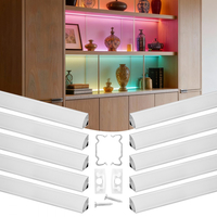 VEVOR 10 τεμάχια καναλιών αλουμινίου LED σχήματος V 6,6 ft/2M, με γαλακτώδες κάλυμμα, καπάκια και κλιπ στερέωσης, προφίλ αλουμινίου για εγκαταστάσεις λωρίδων LED, εύκολη εγκατάσταση, για κάτω από τον πάγκο ντουλαπιού