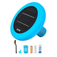 Ιονιστής πισίνας VEVOR Solar, Στρογγυλός ιονιστής πισίνας από χαλκό έως 170343 L, Πλωτό αυτόματο καθαριστικό νερού, νερό χωρίς χλώριο, με χάλκινη άνοδο, ελατήριο, βούρτσα και φίλτρο για πισίνες και σπα