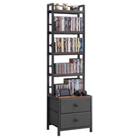 Ντουλάπι αποθήκευσης πολυμέσων VEVOR, Οργανωτής ραφιών DVD 4 ραφιών με συρτάρια, Οργανωτής αποθήκευσης πολυμέσων 40 x 30 x 143,5 cm για CD, DVD, βιβλία και παιχνίδια, Ντουλάπι CD για σαλόνι, γραφείο στο σπίτι