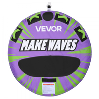 Ρυμουλκούμενοι σωλήνες VEVOR για σκάφη, Φουσκωτοί σωλήνες και ρυμουλκούμενα σκάφους για 2 αναβάτες, Σωλήνας θαλάσσιων σπορ χωρητικότητας 154 κιλών για τράβηγμα σκάφους - με αντιολισθητικό μαξιλαράκι, πλήρες νάιλον κάλυμμα, επενδεδυμένες λαβές και βαλβίδα ασφαλείας