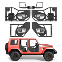 Πόρτες VEVOR Jeep Tube, 4θυρες, κατάλληλες για Jeep Wrangler JL & Gladiator JT 2018-2026, Μοτίβο σημαίας Off Road εμπρός & πίσω σωληνωτές μισές πόρτες με πιστοποιημένους πλευρικούς καθρέφτες DOT και τσάντα αποθήκευσης.