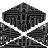 Πατάκια Αποστράγγισης VEVOR με Αλληλοσύνδεση, 310 x 310 mm, Πλακάκια Δαπέδου Γκαράζ με Αρθρωτά Πλακάκια Δαπέδου Αποστράγγισης PP, Αυτοαποστραγγιζόμενα, Εύκολη Εγκατάσταση, για Μπάνιο, Κουζίνα, Πισίνα & Εξωτερικούς Χώρους, Μαύρο, Συσκευασία των 12