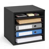 Οργανωτής Βιβλιογραφίας VEVOR, Γραμματοκιβώτιο Γραφείου 5 Διαμερισμάτων με Ρυθμιζόμενα Ράφια, Ξύλινος Ταξινομητής Γραμματοκιβωτίων με MDF, Οργανωτής Αποθήκευσης Γραφείου για Αρχεία, Έγγραφα, Χαρτί, Μαύρο