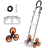 Καρότσι αναρρίχησης σκαλοπατιών VEVOR, χωρητικότητα αναρρίχησης σκαλοπατιών 150 kg, πτυσσόμενο καρότσι από κράμα αλουμινίου με τηλεσκοπική λαβή, 6 ρόδες και 2 κορδόνια ελαστικού, καρότσι αναρρίχησης σκαλοπατιών για το σπίτι, είδη παντοπωλείου, αποθήκη