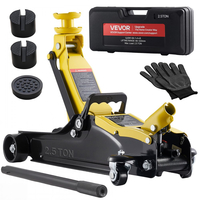 Γρύλος δαπέδου χαμηλού προφίλ VEVOR, χωρητικότητας 2,5 τόνων, ατσάλινος αγωνιστικός γρύλος δαπέδου με αντλία γρήγορης ανύψωσης μονού εμβόλου και προσαρμογείς SUV, υδραυλικός ανυψωτήρας τρόλεϊ για σπορ αυτοκίνητα, sedan, εύρος ανύψωσης 85-350 mm