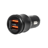 GLOBOSTAR® MATRIX GLB-106-0025 Τροφοδοτικό/Φορτιστής Αυτοκινήτου με 1 x USB 2.4A & 1 x USB-C 2.4A για Εύκαμπτη Κυλιόμενη Ψηφιακή Επιγραφή 12W AC 220-240V σε DC 5V IP20 - Μ6,6 x Π2,8 x Υ2,8cm - 2 Χρόνια Εγγύηση