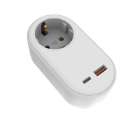 ΑΝΤΑΠΤΟΡΑΣ ΣΟΥΚΟ ΜΕ 2 USB (Type C+ Type A) ΛΕΥΚΟ ΜΕ ΠΡΟΣΤΑΣΙΑ ΕΠΑΦΩΝ