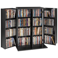 Ντουλάπι αποθήκευσης πολυμέσων VEVOR, 4-επιπέδων DVD ραφιών, 610 x 368 x 846 mm Πολυμεσικός οργανωτής για CD, DVD, βιβλία, παιχνίδια, ράφι CD για σαλόνι, γραφείο στο σπίτι, δωμάτιο ηχογράφησης, μαύρο