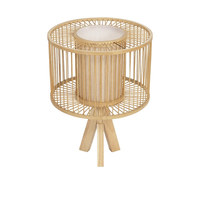 GLOBOSTAR® TULUM 01993 Boho Επιτραπέζιο Φωτιστικό Πορτατίφ με Ντουί 1 x E27 AC 220-240V IP20 - Μπεζ - Μ30 x Π30 x Υ40cm