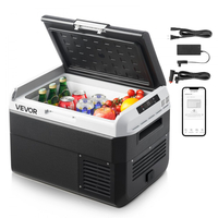 Ψυγείο αυτοκινήτου VEVOR 12 Volt, ψυγείο αυτοκινήτου 25L, φορητό ηλεκτρικό ψυγείο με ρυθμιζόμενη θερμοκρασία από -20℃ έως 20℃, καταψύκτης με συμπιεστή 12/24V DC και 100-240V AC για εξωτερικούς χώρους, κάμπινγκ, ταξίδια, τροχόσπιτα