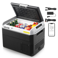 Ψυγείο αυτοκινήτου VEVOR 12 Volt, ψυγείο αυτοκινήτου 30L, φορητό ηλεκτρικό ψυγείο με ρυθμιζόμενη θερμοκρασία από -20℃ έως 20℃, καταψύκτης με συμπιεστή 12/24V DC και 100-240V AC για εξωτερικούς χώρους, κάμπινγκ, ταξίδια, τροχόσπιτα