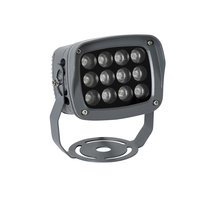 GLOBOSTAR® FLOODXENA 90124 Προβολέας Σποτ Wall Washer LED 12W 1020lm 10° AC 220-240V Αδιάβροχο IP65 Μπλε - Bridgelux SMD Chip - Γκρι Ανθρακί - Μ13.5 x Π11 x Υ15cm - 3 Χρόνια Εγγύηση
