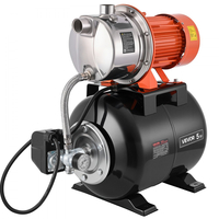 Αντλία ρηχού φρεατίου VEVOR 1,6 HP με δεξαμενή πίεσης, 230V 6000 LPH, Αντλία άρδευσης με ακροφύσιο από ανοξείδωτο χάλυβα με δεξαμενή 19 λίτρων, αυτόματο σύστημα ενίσχυσης νερού, διακόπτης πίεσης 1,4-2,8 bar, για γκαζόν σπιτιού, κήπου