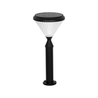GLOBOSTAR® VEGGIE 90522 Φωτιστικό Κολωνάκι Κήπου LED 10W 500lm 120° με Ενσωματωμένο Φωτοβολταϊκό Panel 6V 2W & Επαναφορτιζόμενη Μπαταρία Li-ion 3.2V 6000mAh με Αισθητήρα Ημέρας-Νύχτας Αδιάβροχο IP65 Ψυχρό Λευκό 6000K - Sanan SMD Chip - Μαύρο - Μ26 x Π26 x Υ60cm - 2 Χρόνια Εγγύηση
