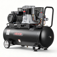 Αεροσυμπιεστής VEVOR 100L, Δεξαμενή Αεροσυμπιεστή με Ιμάντα 3KW, 226 L/min στα 6,2 Bar, Μέγιστη Πίεση 10 Bar, Φορητός σε Ρόδες για Επισκευή Αυτοκινήτων, Φούσκωμα Ελαστικών, Βαφή με Ψεκασμό, Καρφώματα Ξυλουργικής
