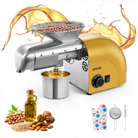 Μηχανή ελαιοτριβείου VEVOR, χωρητικότητας 5KG/H, μηχανή εξαγωγής λαδιού 1250W, αυτόματη ηλεκτρική μηχανή ελαιοτριβείου για οικιακή επαγγελματική χρήση, θερμή και κρύα έκθλιψη 50℃-300℃ για φιστίκια, σουσάμι, σόγια, αμύγδαλα