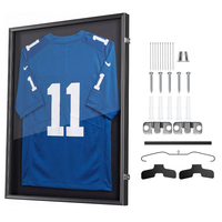 Βιτρίνα βιτρίνας VEVOR Jersey Frame, 92,5 x 71,8 x 4 cm, Ξύλινο κουτί σκιών για αθλητική φανέλα με προστασία 98% UV από την υπεριώδη ακτινοβολία, με μαγνητική κλειδαριά για μπλούζα μπέιζμπολ, μπάσκετ, ποδοσφαίρου, χόκεϊ, στολή