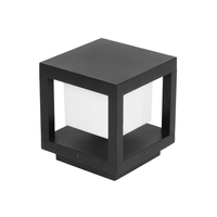 GLOBOSTAR® PRISM GLB-103-0017 Φωτιστικό Κολωνάκι Κήπου LED 10W 900lm 90° AC 220-240V Αδιάβροχο IP65 Θερμό Λευκό 2700K - Sanan SMD Chip - Μαύρο Ματ - Μ15 x Π15 x Υ16cm - 3 Χρόνια Εγγύηση