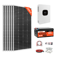 Πλήρες κιτ ηλιακής ενέργειας VEVOR 1200W 24V, 6 τεμάχια μονοκρυσταλλικά ηλιακά πάνελ 200W + μπαταρία LiFePO₄ 25,6V 300Ah + υβριδικός μετατροπέας 24V 3600W, κιτ ηλιακής ενέργειας υψηλής απόδοσης αυτόνομου δικτύου για μεγάλο σπίτι/υπόστεγο