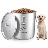 Δοχείο αποθήκευσης τροφής για σκύλους VEVOR από ανοξείδωτο ατσάλι, χωρητικότητας 8 kg και 20 L, για σαλόνι, κουζίνα, αεροστεγές καπάκι και διπλές λαβές, μεγάλο μεταλλικό για σκύλους και γάτες, αλεύρι ρυζιού, διατηρείται φρέσκο, εύκολο στο καθάρισμα