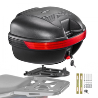 Βαλίτσα μοτοσικλέτας VEVOR 30L Universal αδιάβροχη θήκη μοτοσικλέτας PP, αποσπώμενη μπαγκαζιέρα μοτοσικλέτας με κλειδαριά ασφαλείας και πλάτη για αποθήκευση αποσκευών