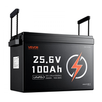 Μπαταρία λιθίου VEVOR 24V 100Ah LiFePO4 4000+ κύκλοι Ενσωματωμένη μπαταρία BMS 100A, μπαταρία λιθίου με προστασία χαμηλής θερμοκρασίας, υποστηρίζει σύνδεση 8P2S, ενέργεια 2560Wh, για τροχόσπιτο, κινητήρα συρτής, θαλάσσιο, ηλιακό