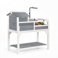 VEVOR Tortoise Habitat Ξύλινο Σπίτι Χελωνονιντζών 4 Δωματίων Ρυθμιζόμενη Βάση Φωτισμού, για Μικρά Ζώα Εσωτερικού & Εξωτερικού Χώρου, 2 Όροφοι & Ράμπα, Μεγάλο Κλουβί για Χελώνες με Ράφι Αποθήκευσης, Ανοιγόμενη Οροφή