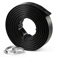 Σωλήνας εκκένωσης VEVOR 1-1/2" x 30,48 m PVC Lay Flat Σωλήνας αντλίας νερού αντίστροφης πλύσης, για αντλία φρεατίου με φίλτρο άμμου πισίνας, Βαρέως τύπου, Αποχέτευση μεταφοράς νερού, Ανθεκτικός σε καιρικές συνθήκες και εκρήξεις, με σφιγκτήρες, Μαύρος