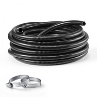 Σωλήνας αναρρόφησης VEVOR 25 mm x 25 m, βαρέως τύπου, από PVC, αντλία αναρρόφησης, για πισίνες, αντλία απορριμμάτων, μεταφορά νερού, αντοχή σε υψηλή πίεση, ανθεκτικό στις καιρικές συνθήκες και στις εκρήξεις, με σφιγκτήρες, μαύρο