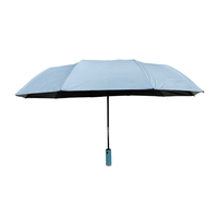 Αυτόματη ομπρέλα σπαστή με φακό LED - 10K - Tradesor - 585670 - Light Blue