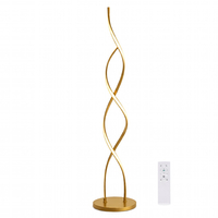 VenCore Helix Gold 6091-20025 - Μοντέρνο Επιδαπέδιο Φωτιστικό LED 20W Χρυσό Αλουμίνιο - Ρυθμιζόμενο CCT Λευκό - Ημέρας - Θερμό & Χειριστήριο - Φ25 x Υ105cm
