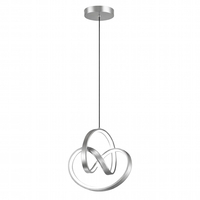 VenCore Loop Silver 6089-20008 - Μοντέρνο Κρεμαστό Φωτιστικό Οροφής LED 18W Ασημί Αλουμίνιο με Ρυθμιζόμενο CCT Λευκό - Ημέρας - Θερμό - Χειρισμός CCT μέσω Διακόπτη On-Off - Φ25 x Υ32cm