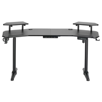 VenCore 2730-10005 - Gaming Desk Adjustable 160x60x72-112cm Black - Μοντέρνο Γραφείο Ρυθμιζόμενου Ύψους με Λειτουργία Μνήμης Gaming VenCore Μοριοσανίδας Carbon Fiber με Μεταλλικά Πόδια Μαύρο Μ160 x Π60 x Υ72-112cm