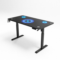 VenCore 2730-10007 - Gaming Desk Adjustable 120x60x72-112cm Black - Μοντέρνο Γραφείο Ρυθμιζόμενου Ύψους με Λειτουργία Μνήμης Gaming VenCore Μοριοσανίδας Carbon Fiber με Μεταλλικά Πόδια Μαύρο Μ120 x Π60 x Υ72-112cm