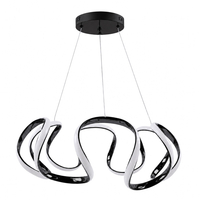 VenCore Nuvia Black 7741-20031 - Μοντέρνο Κρεμαστό Φωτιστικό Οροφής LED 45W Μαύρο Αλουμίνιο με Ρυθμιζόμενο CCT Λευκό - Ημέρας - Θερμό & Χειριστήριο - Φ48 x Υ18cm