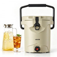 Μονωμένος Διανομέας Ποτών VEVOR 9,5 λίτρων, Σερβιτόρος Ζεστών και Κρύων Ροφημάτων, για Κάμπινγκ, Εκδηλώσεις και Πάρτι σε Εξωτερικούς Χώρους, Αδιάβροχο Ψυγείο Ποτών με Παγωμένο Νερό, με Βάση Εύκολης Ρόφησης, Καπάκι με Κλείδωμα, Φορητή Λαβή