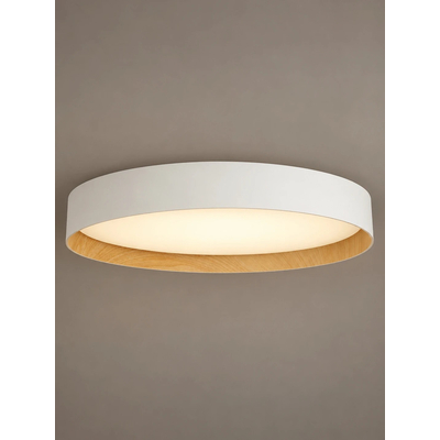 kelvo® RONDO KLV-101-0589-V2 Φωτιστικό Οροφής LED 36W 3600lm 120° AC 220-240V IP20 Ρυθμιζόμενο Λευκό CCT με Διακόπτη στο Driver 2700K/4500K/6000K Triac Dimmable - Lumileds SMD Chip & ENEC/TÜV Driver - Λευκό Ματ & Εφέ Ξύλου - Μ50 x Π50 x Υ7cm - 5 Χρόνια Εγγύηση