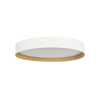 kelvo® RONDO KLV-101-0589-V2 Φωτιστικό Οροφής LED 36W 3600lm 120° AC 220-240V IP20 Ρυθμιζόμενο Λευκό CCT με Διακόπτη στο Driver 2700K/4500K/6000K Triac Dimmable - Lumileds SMD Chip & ENEC/TÜV Driver - Λευκό Ματ & Εφέ Ξύλου - Μ50 x Π50 x Υ7cm - 5 Χρόνια Εγγύηση