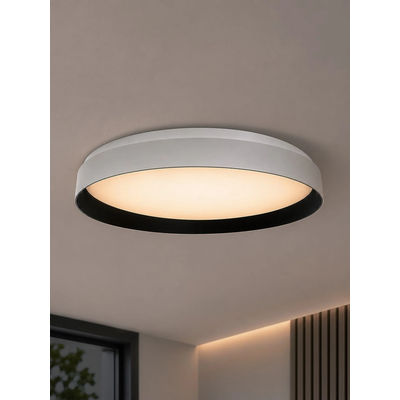 kelvo® VOLA KLV-101-0590-V2 Φωτιστικό Οροφής LED 24W 2400lm 120° AC 220-240V IP20 Ρυθμιζόμενο Λευκό CCT με Διακόπτη στο Driver 2700K/4500K/6000K Triac Dimmable - Lumileds SMD Chip & ENEC/TÜV Driver - Μαύρο Ματ & Λευκό Ματ - Μ38 x Π38 x Υ7cm - 5 Χρόνια Εγγύηση