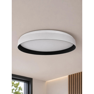 kelvo® VOLA KLV-101-0590-V2 Φωτιστικό Οροφής LED 24W 2400lm 120° AC 220-240V IP20 Ρυθμιζόμενο Λευκό CCT με Διακόπτη στο Driver 2700K/4500K/6000K Triac Dimmable - Lumileds SMD Chip & ENEC/TÜV Driver - Μαύρο Ματ & Λευκό Ματ - Μ38 x Π38 x Υ7cm - 5 Χρόνια Εγγύηση