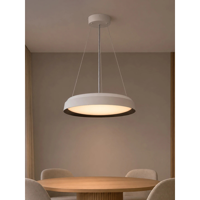 kelvo® VOLA KLV-101-0590 Κρεμαστό Φωτιστικό Οροφής LED 24W 2400lm 120° AC 220-240V IP20 Ρυθμιζόμενο Λευκό CCT με Διακόπτη στο Driver 2700K/4500K/6000K Triac Dimmable - Lumileds SMD Chip & ENEC/TÜV Driver - Μαύρο Ματ & Λευκό Ματ - Μ40 x Π40 x Υ7cm - 5 Χρόνια Εγγύηση