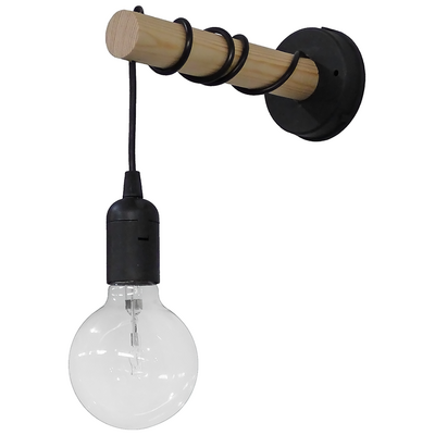 Φωτιστικό τοίχου ξύλινο E/27AP STICK BLACK
