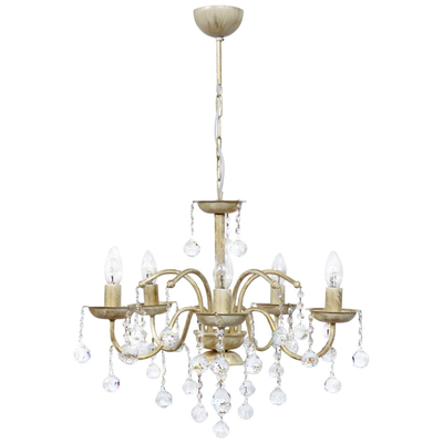 BISTRO/5L WHITE-BRONZE ΠΟΛΥΦΩΤΟ Ε/14 ΚΕΡΙ ΜΕ ΚΡΥΣΤΑΛΛΑ