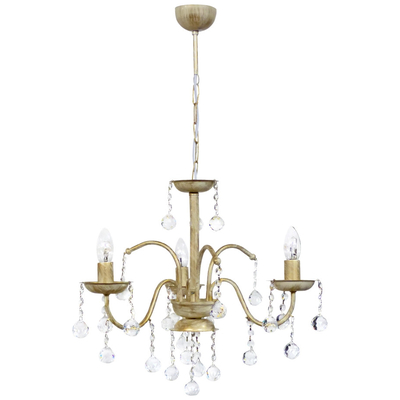 BISTRO/3L WHITE-BRONZE ΠΟΛΥΦΩΤΟ Ε/14 ΚΕΡΙ ΜΕ ΚΡΥΣΤΑΛΛΑ