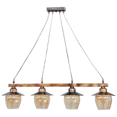 Κρεμαστό φωτιστικό με γυαλιά μελί R-98CABLE RAGA 4/L BRONZE