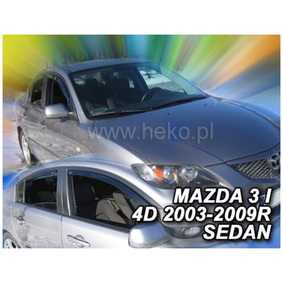 MAZDA 3 4D 2003-2009 ΣΕΤ ΑΝΕΜΟΘΡΑΥΣΤΕΣ ΑΥΤΟΚΙΝΗΤΟΥ ΑΠΟ ΕΥΚΑΜΠΤΟ ΦΙΜΕ ΠΛΑΣΤΙΚΟ HEKO - 4 ΤΕΜ.